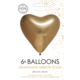 Hartjesballonnen Chrome Goud 30cm (6st)