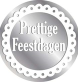 Stickers Prettige Feestdagen Zilver