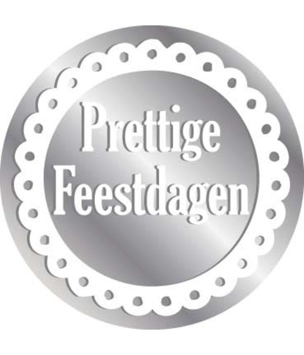 Stickers Prettige Feestdagen Zilver