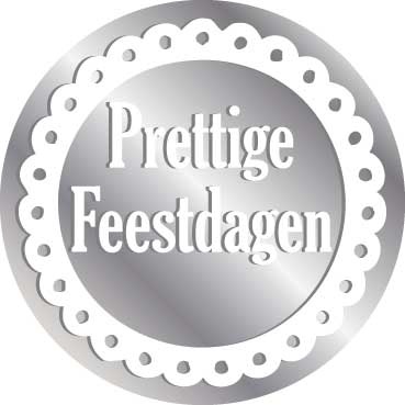 Stickers Prettige Feestdagen Zilver