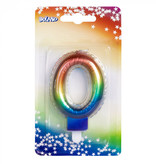 Kaarsje Regenboog Cijfer 0