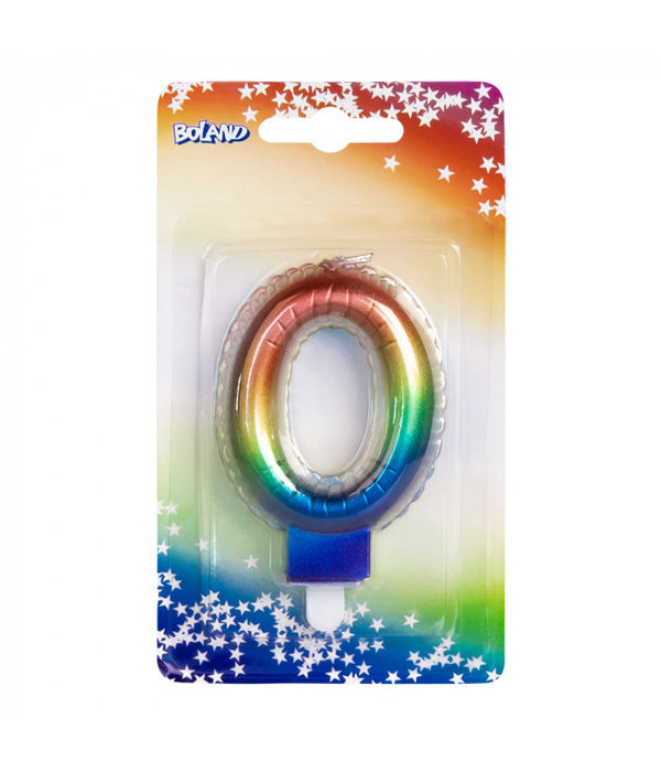 Kaarsje Regenboog Cijfer 0