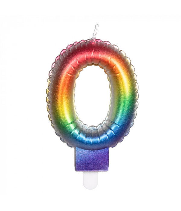 Kaarsje Regenboog Cijfer 0