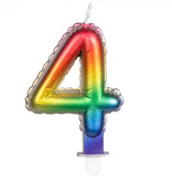Kaarsje Regenboog Cijfer 4