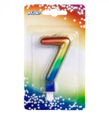 Kaarsje Regenboog Cijfer 7