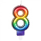 Kaarsje Regenboog Cijfer 8