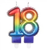 Kaarsje Regenboog Cijfer 18