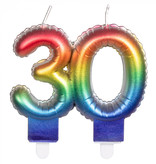Kaarsje Regenboog Cijfer 30