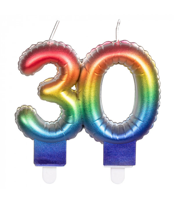 Kaarsje Regenboog Cijfer 30