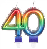 Kaarsje Regenboog Cijfer 40