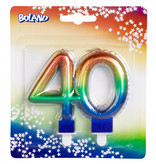 Kaarsje Regenboog Cijfer 40