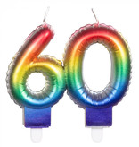 Kaarsje Regenboog Cijfer 60