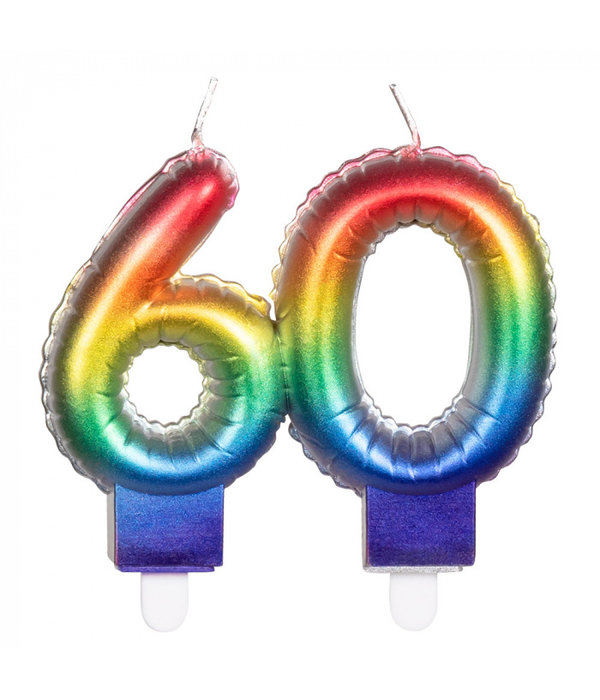 Kaarsje Regenboog Cijfer 60