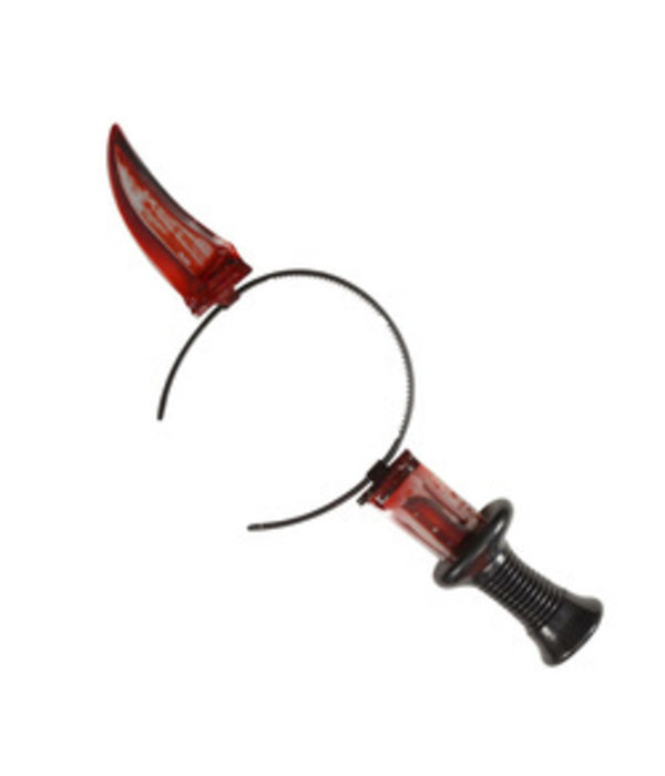 Mes door hoofd met bloed