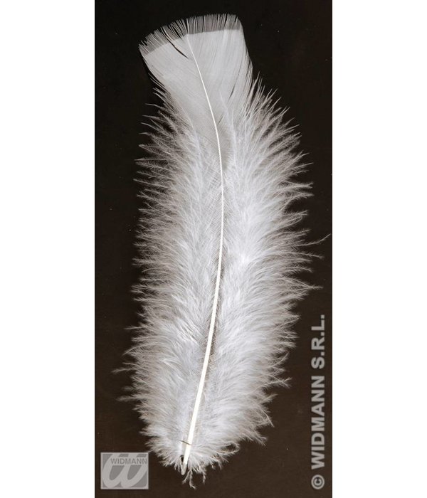 Zakje met 50 veertjes wit