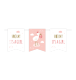 Vaandel Vlaggenlijn Geboorte ''Hooray It`s A Girl'