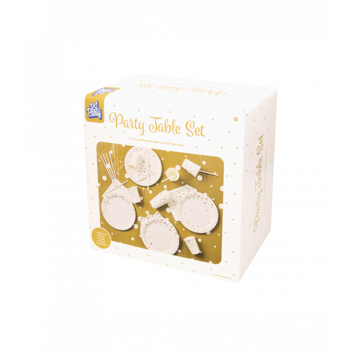 Tafelgerei Decoratie Set Goud/Wit afbeelding