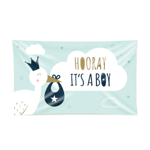 Gevelvlag Geboorte 'Hooray It`s A Boy'