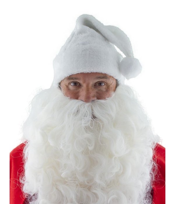 Kerstmuts wit pluche