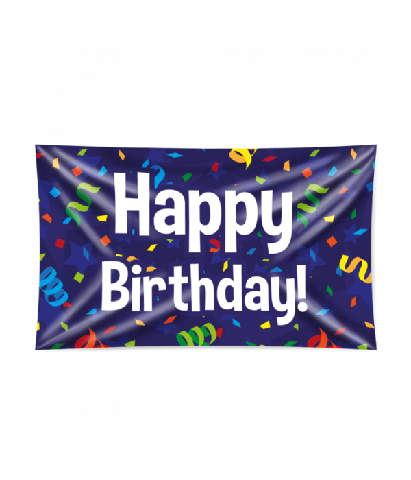 Gevelvlag 'Happy Birthday' Confetti