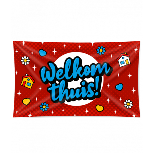 Gevelvlag 'Welkom Thuis' Cartoon