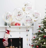 Confetti Ballonnen 'Merry Christmas' (5st)