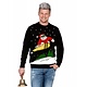 Kersttrui zwart snowboard Santa