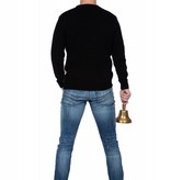 Kersttrui zwart snowboard Santa