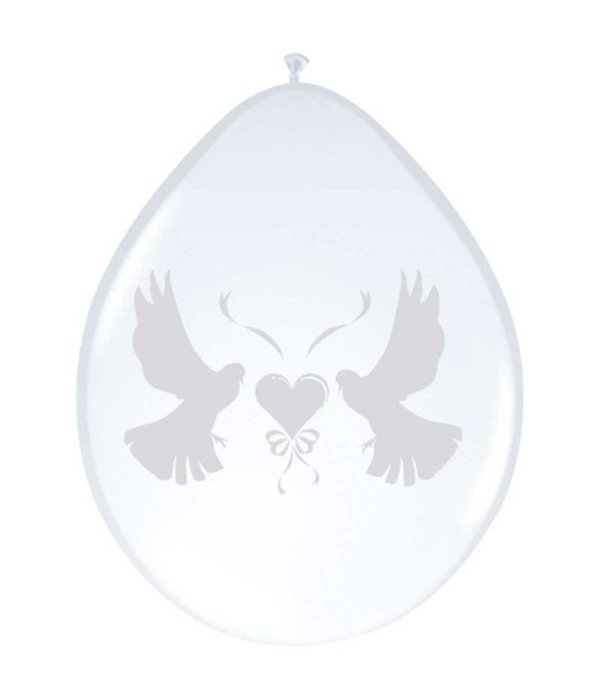 Ballonnen duifjes (8 st) metallic