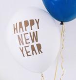 Happy New Year Ballonnen Pastel Puur Wit (6st)
