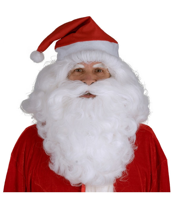 Pruik en Baard Santa Pluche