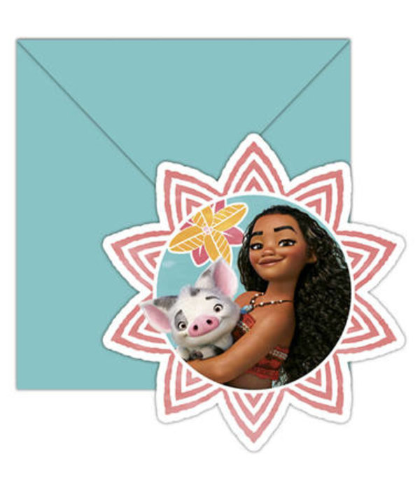 Uitnodigingen Vaiana (6st)