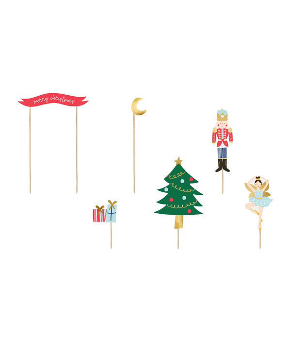 Cake toppers Kerstmis (6st)