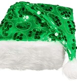 Kerstmuts Dangling Groen Pailletten