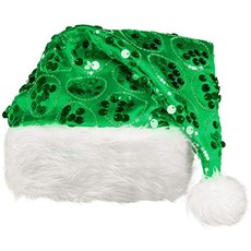 Kerstmuts Dangling Groen Pailletten