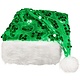 Kerstmuts Dangling Groen Pailletten