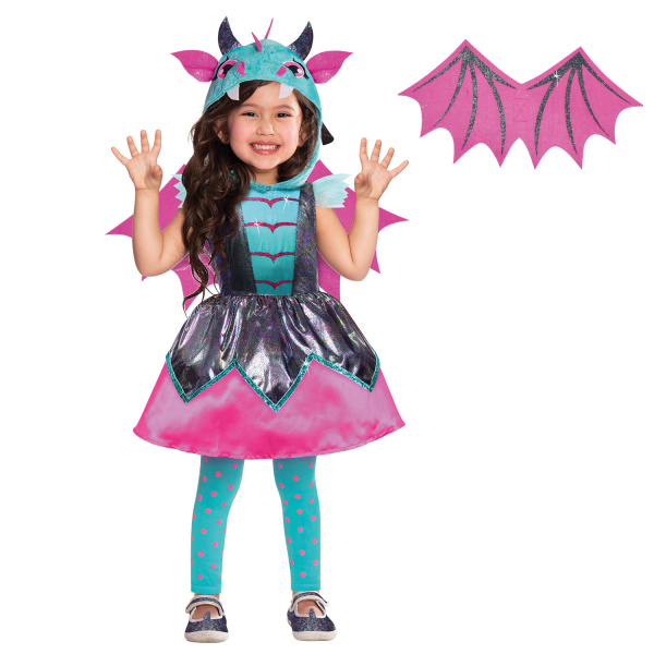 Amscan Verkleedjurk Little Mystic Dragon Meisjes Roze Maat 8-10 Jaar