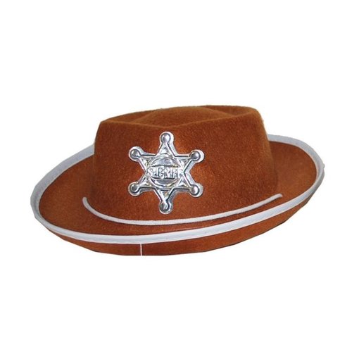 Sheriff hoed kind bruin 50 cm