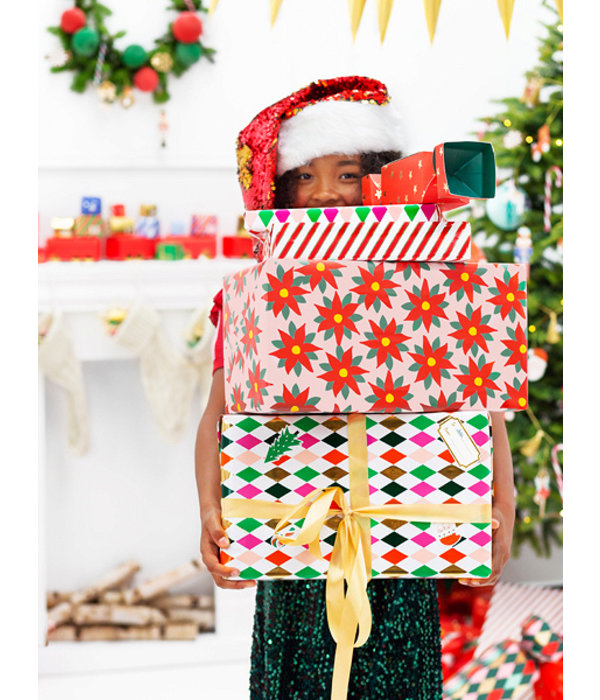 Cadeaupapier Ruit Gekleurd