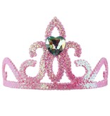 Kroontje tiarakam roze/zilver