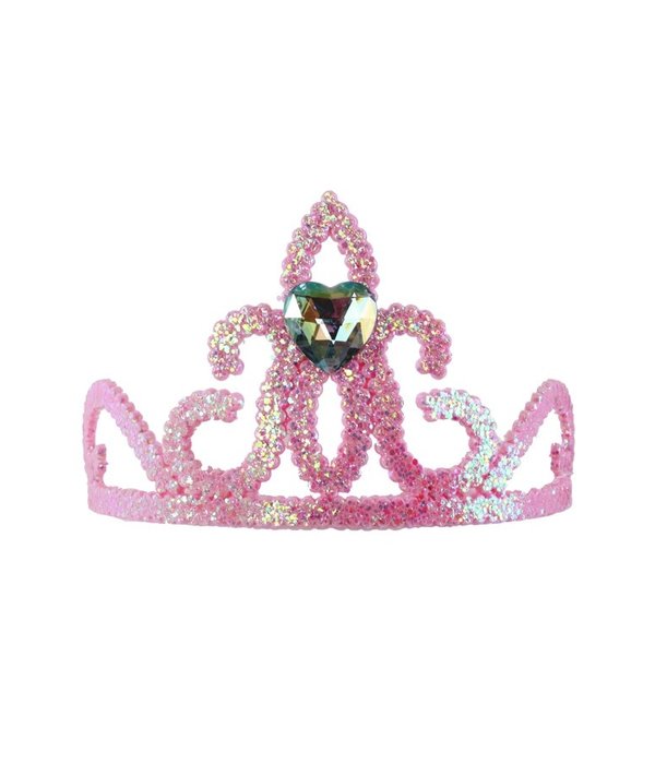 Kroontje tiarakam roze/zilver