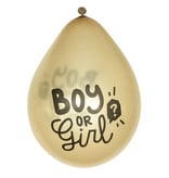 Gender Reveal Ballonnen Boy or Girl Goud (6st)