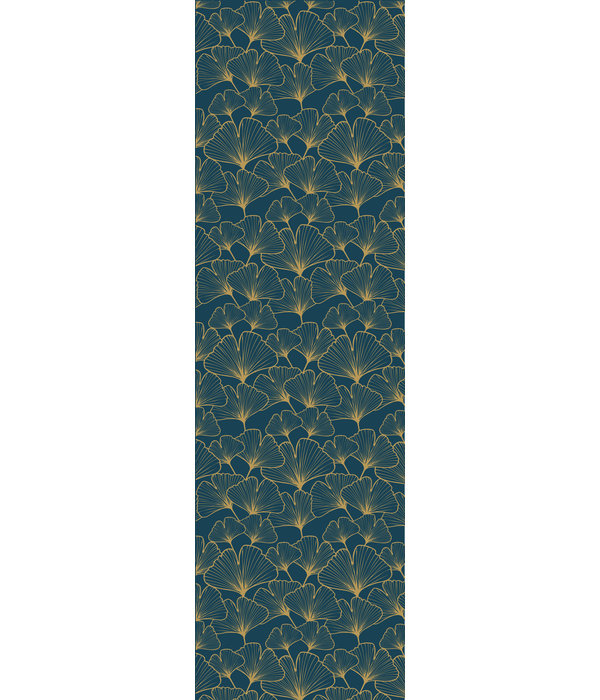 Inpakpapier Waterlelies Blauw/Goud