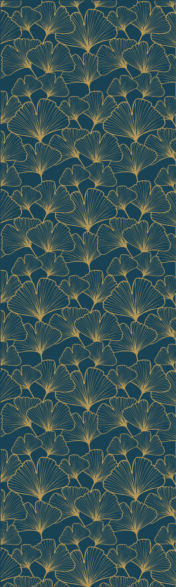 Inpakpapier Waterlelies Blauw/Goud