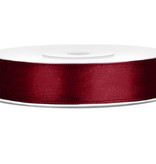 Satijnlint Bordeaux Rood 12mm/25m