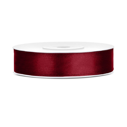Satijnlint Bordeaux Rood 12mm/25m