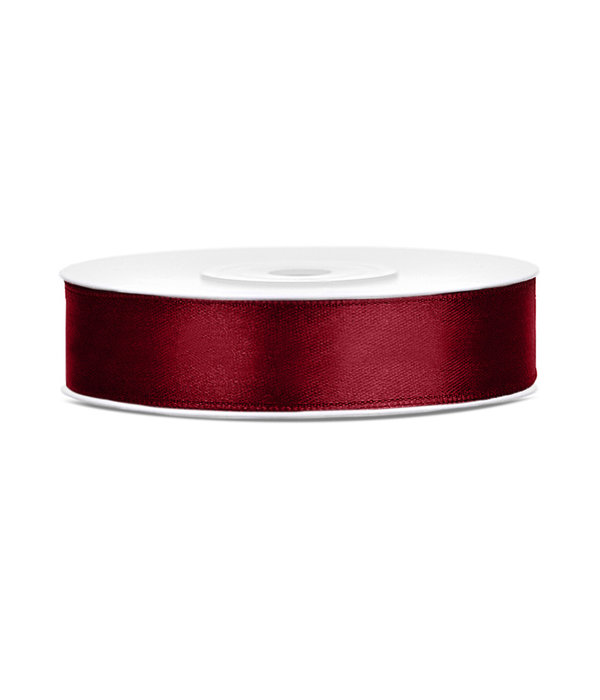 Satijnlint Bordeaux Rood 12mm/25m