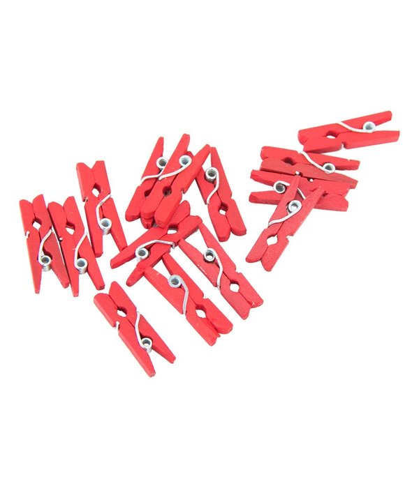 Mini Knijpers Hout Rood (24st)