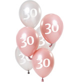 Ballonnen 30 Jaar Glossy Pink (6st)