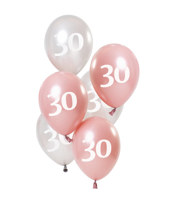 Ballonnen 30 Jaar Glossy Pink (6st)